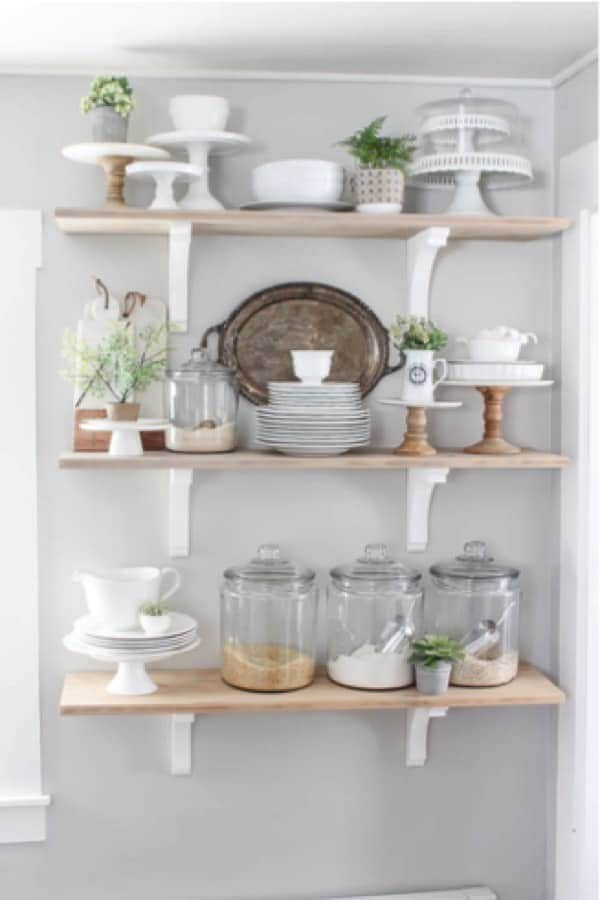 How I Style the Open Shelves in our Kitchen