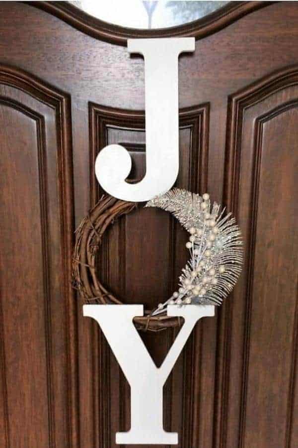 JOY WREATH DOOR HANGER