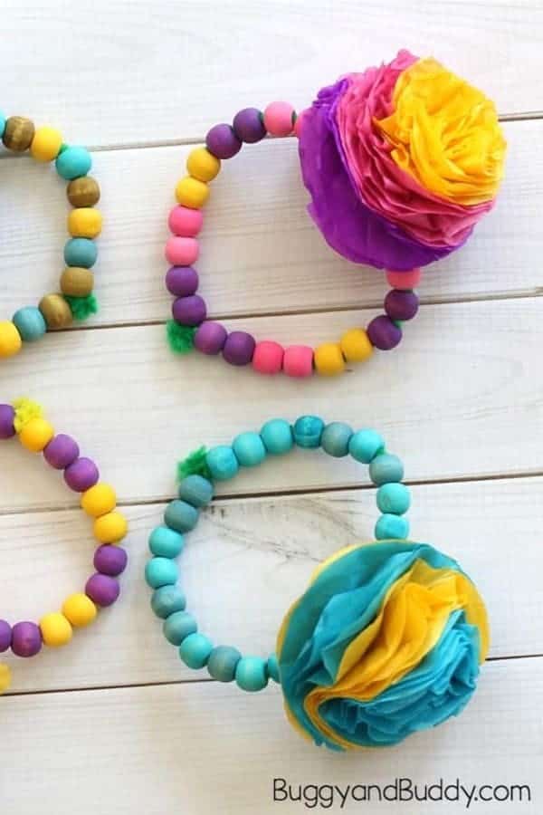 Paper Flower Bracelet Craft for Kids