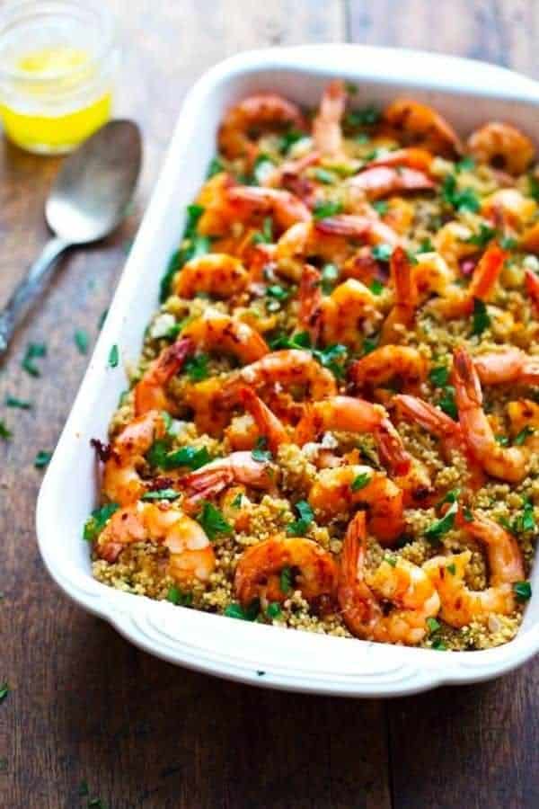 GARLIC BUTTER SHRIMP WITH QUINOA