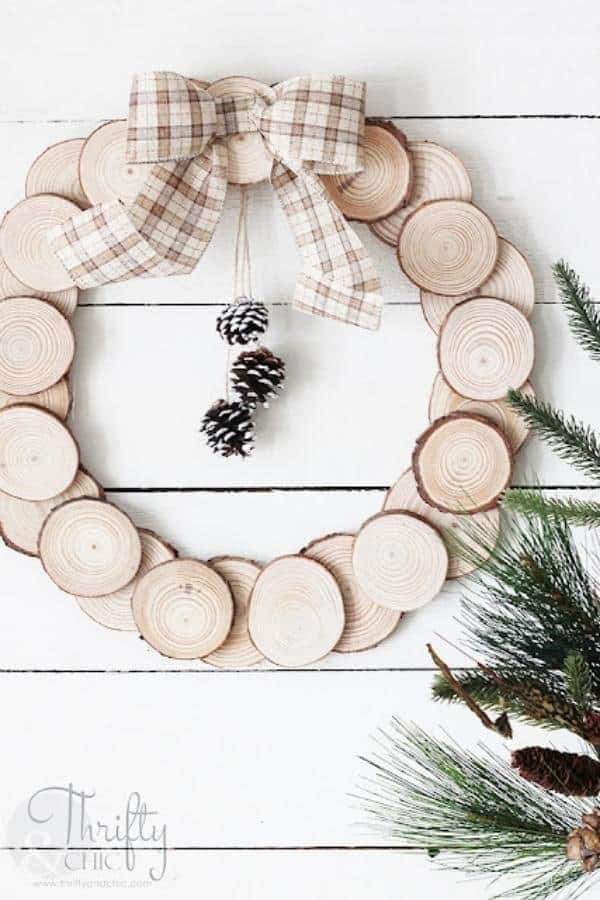 DIY WOOD SLICE WREATH