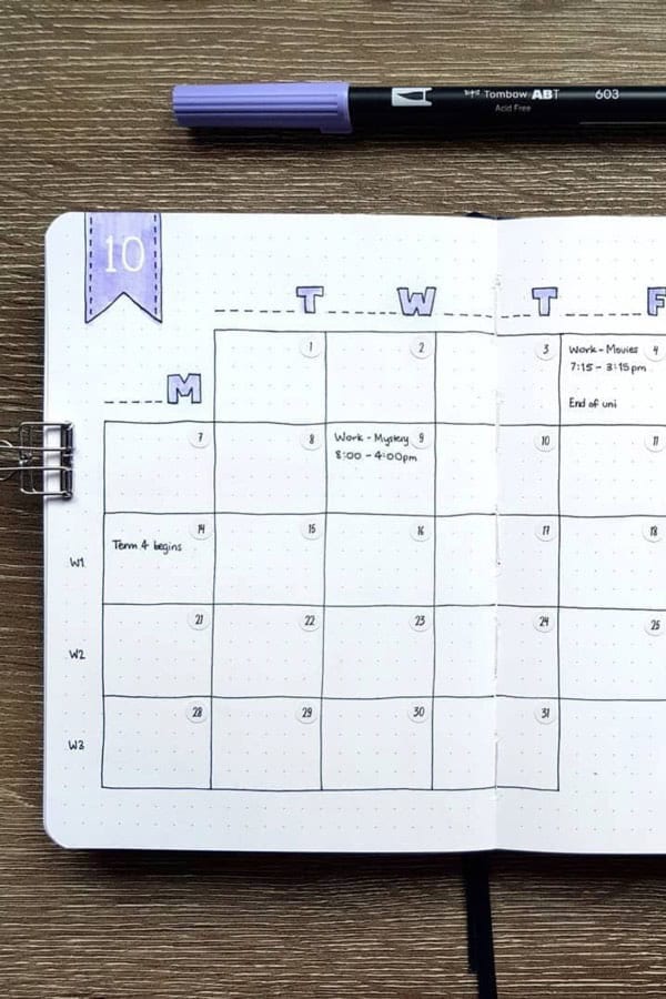 Basic October Monthly Layout