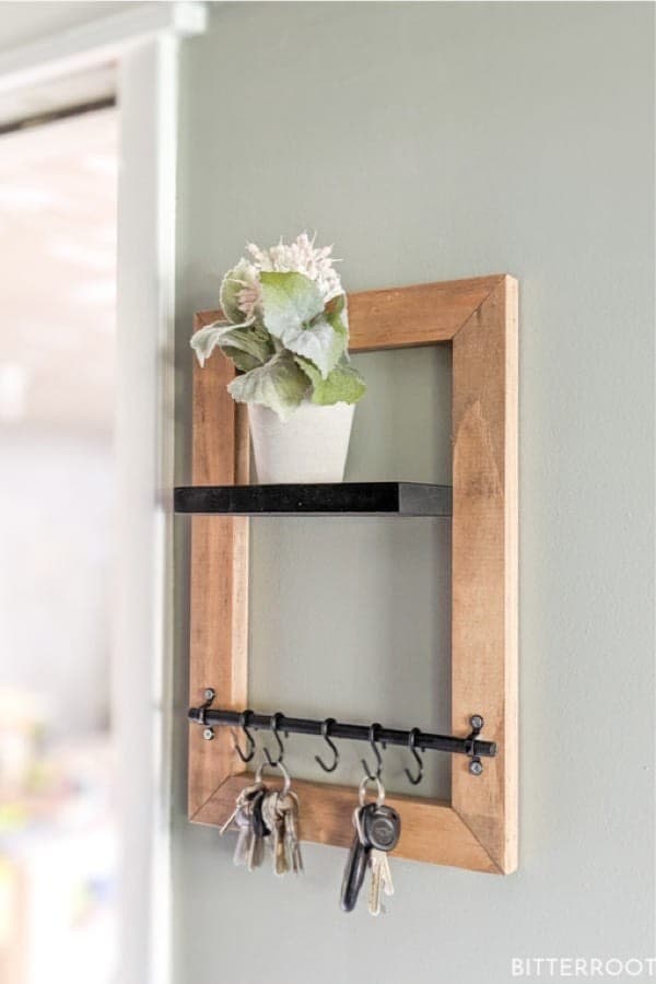 Homemade Key Holder With Floating Shelf