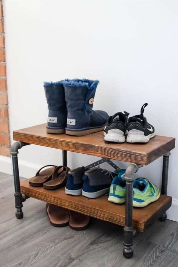 DIY Industrial Shoe Rack