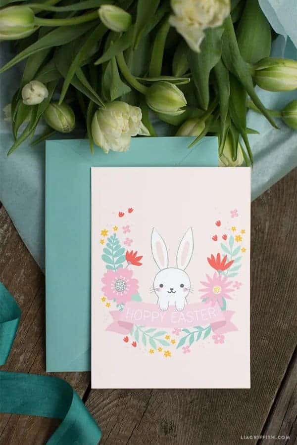 PRINTABLE HOPPY EASTER CARD