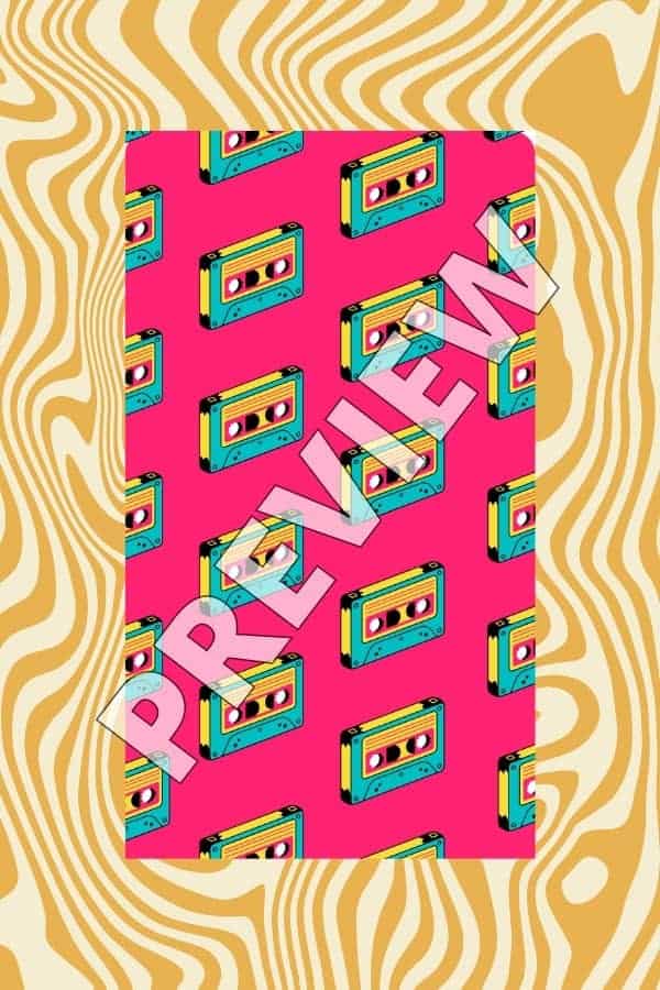 RETRO 90’S CASSETTE PATTERN PHONE WALLPAPER