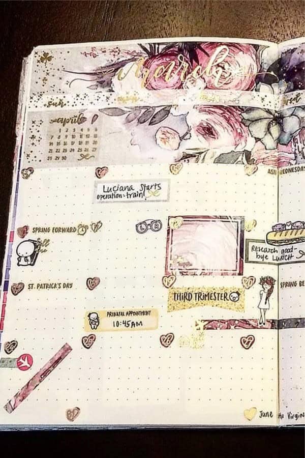 Floral Monthly Spread