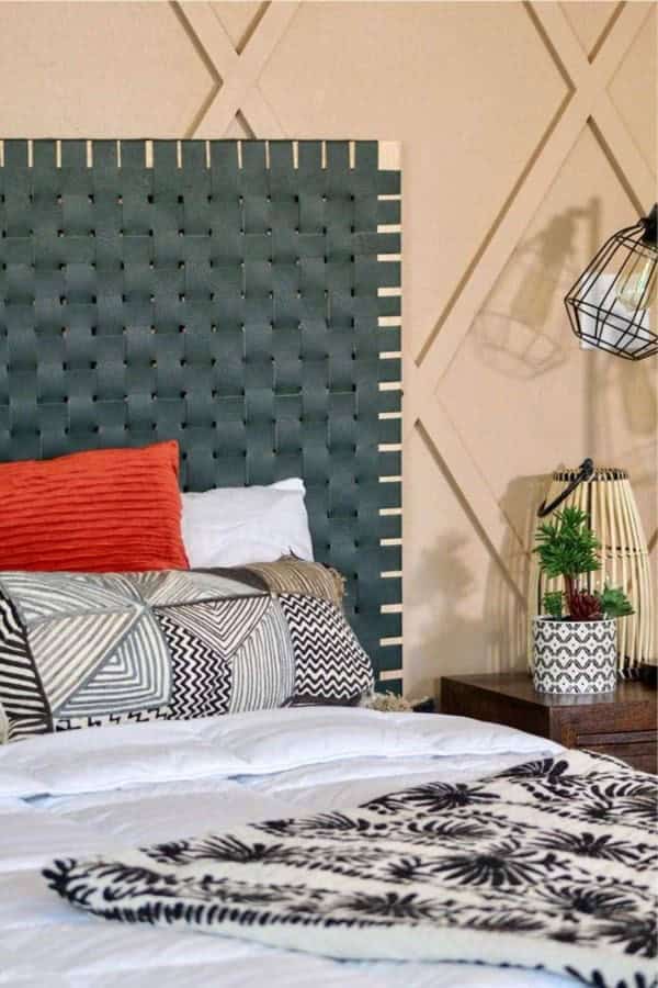 DIY Leather Woven Headboard