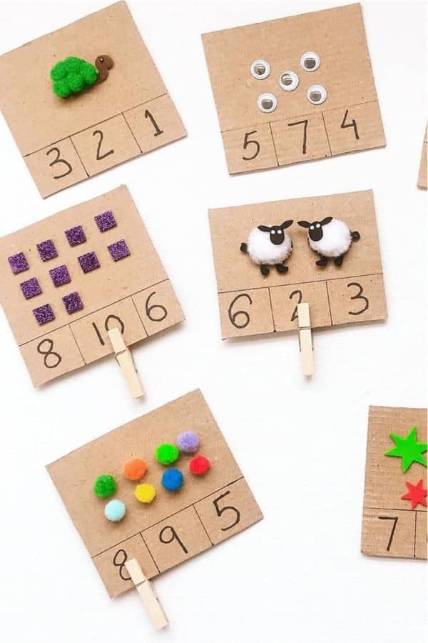 Cardboard Counting Game For Kids