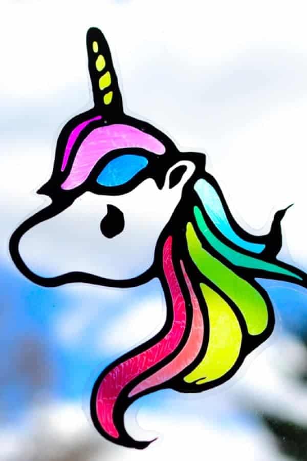 Rainbow Unicorn Suncatcher to Make with Kids