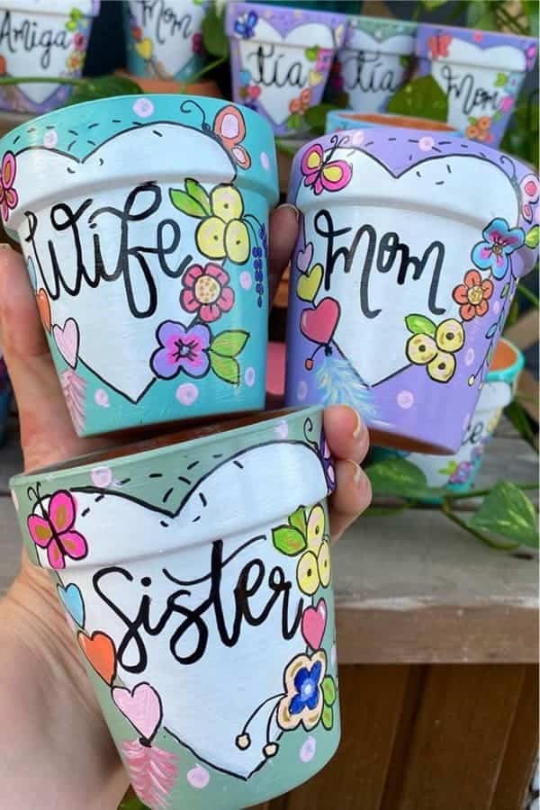 Painted Flower Pot Gift Idea