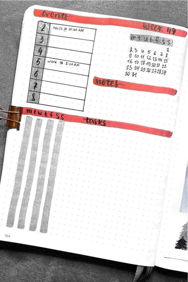 Red Weekly Layout