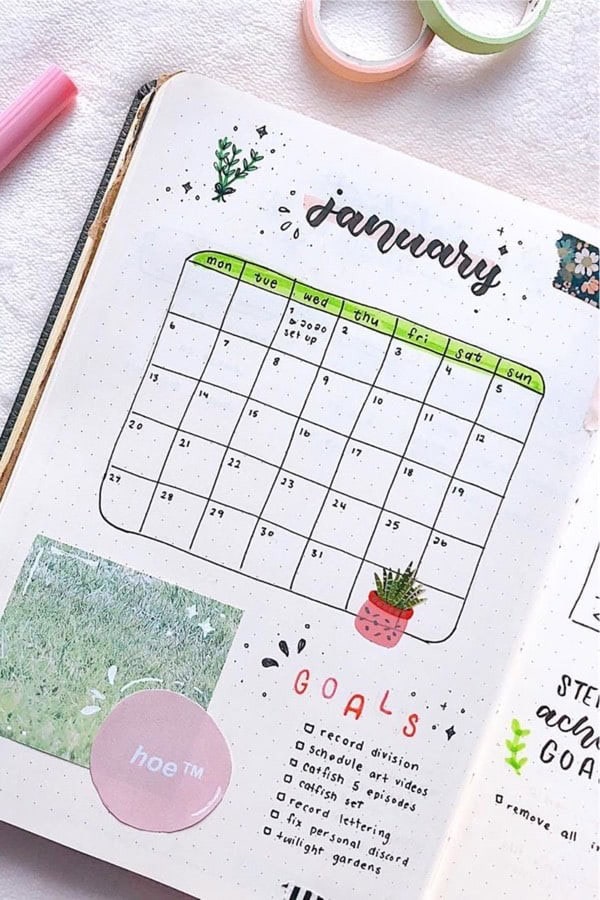 January Scrapbook Monthly Spread