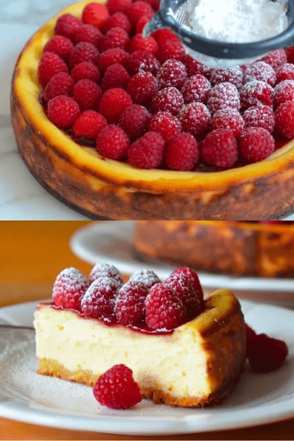 Ricotta Cheesecake with Fresh Raspberries