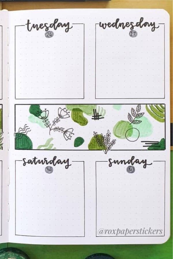 Abstract Plant Weekly Spread