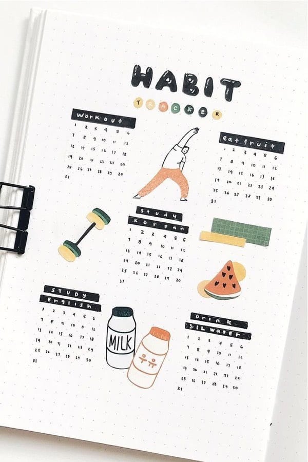 Easy Summertime Habit Tracker