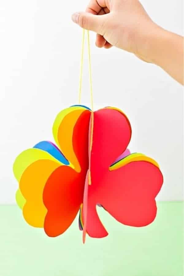 Rainbow Paper Shamrock Craft