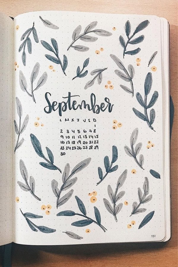 September Bujo Cover