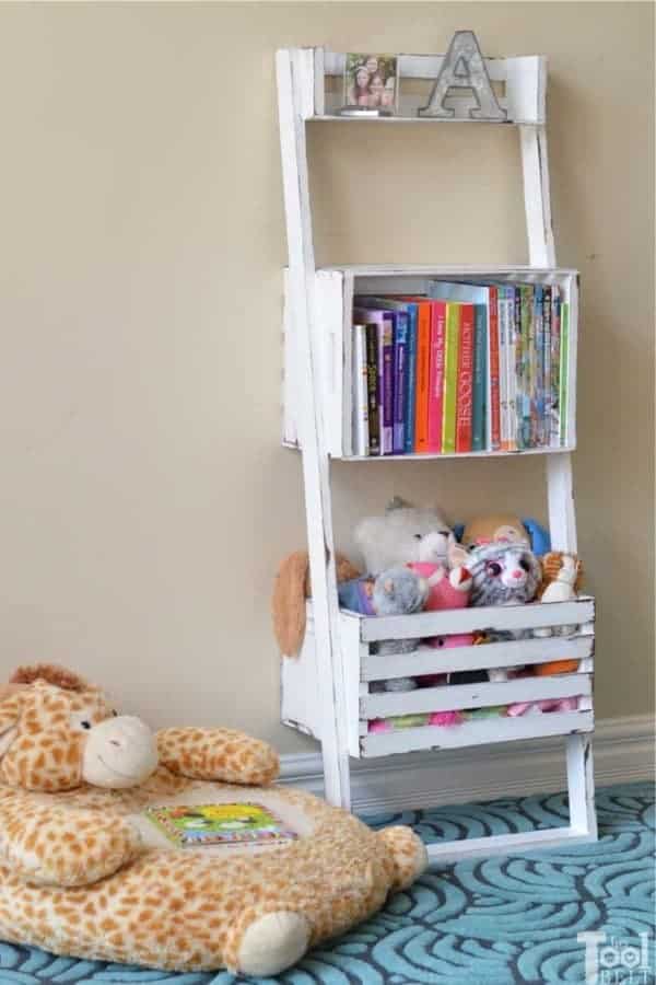 Crate Ladder Bookshelf For Kids