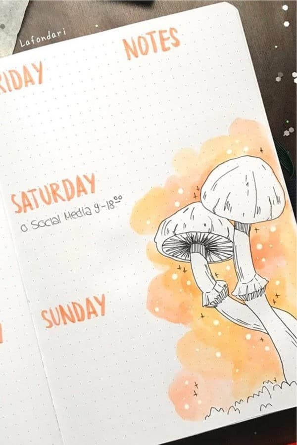 Mushroom Weekly Spread