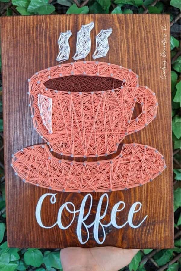 Coffee Nail & String Wall Art