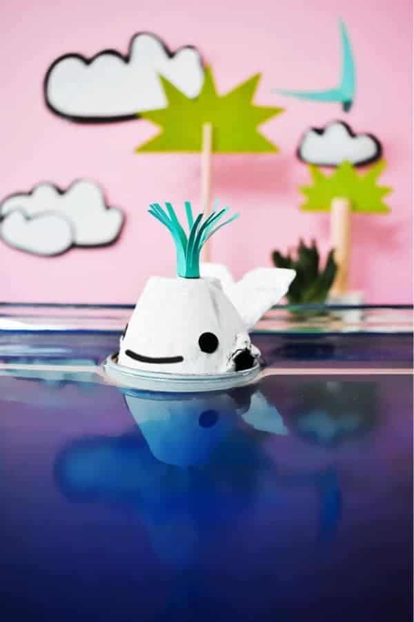 Egg Carton Cup Floating Whale