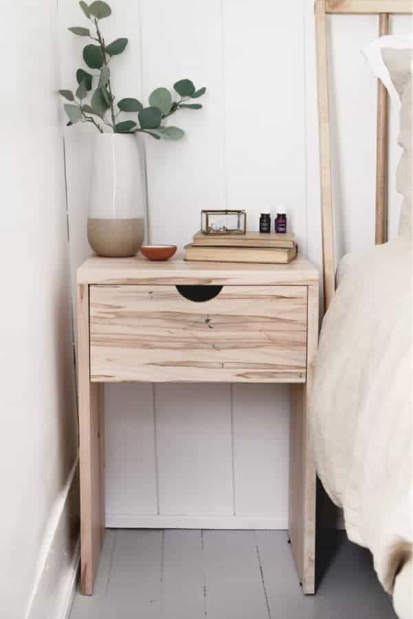 DIY Wood Nightstand With Drawer