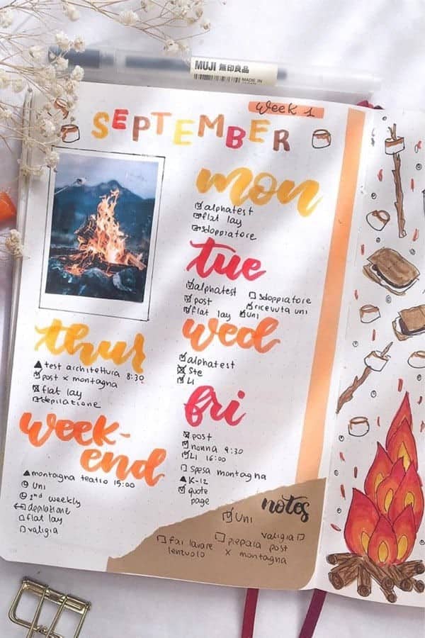 Bonfire Weekly Spread