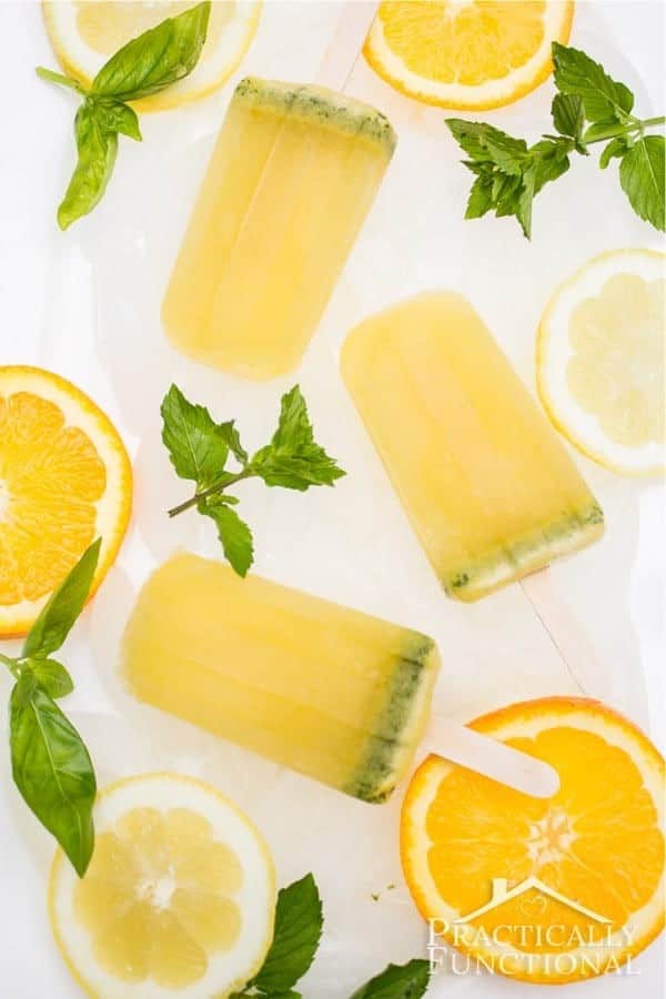 Basil Mint Citrus Mojito Popsicles