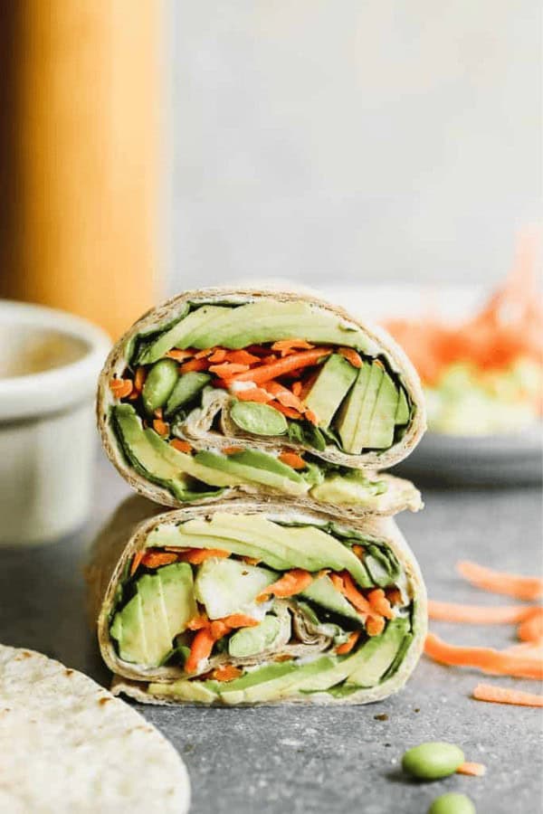 Hummus Edamame Veggie Wrap