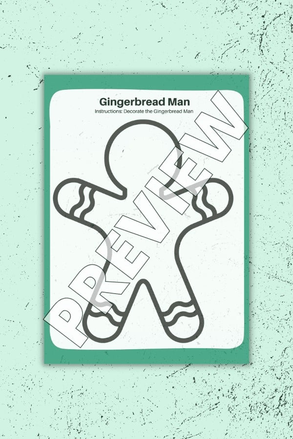 Gingerbread Man Decorating Worksheet