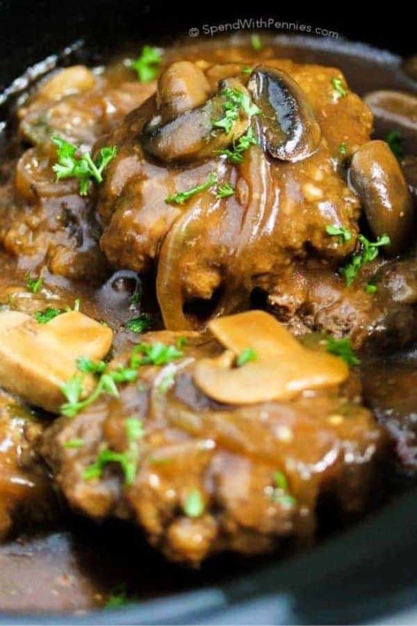 SLOW COOKER SALISBURY STEAK