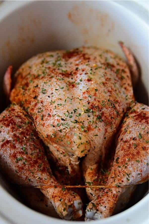 Simple Crockpot Whole Chicken