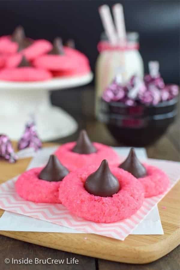 Strawberry Truffle Kiss Cookies