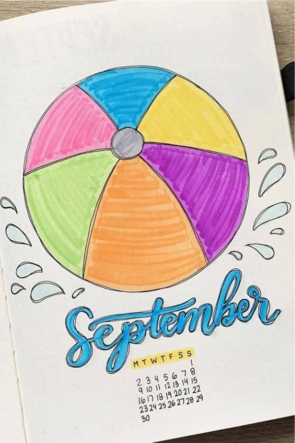 Beach Ball Bujo Cover Spread