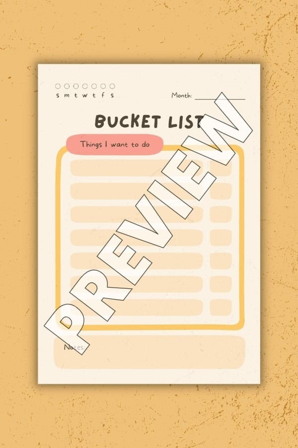 PEACH & YELLOW FUN BUCKET LIST FOR KIDS