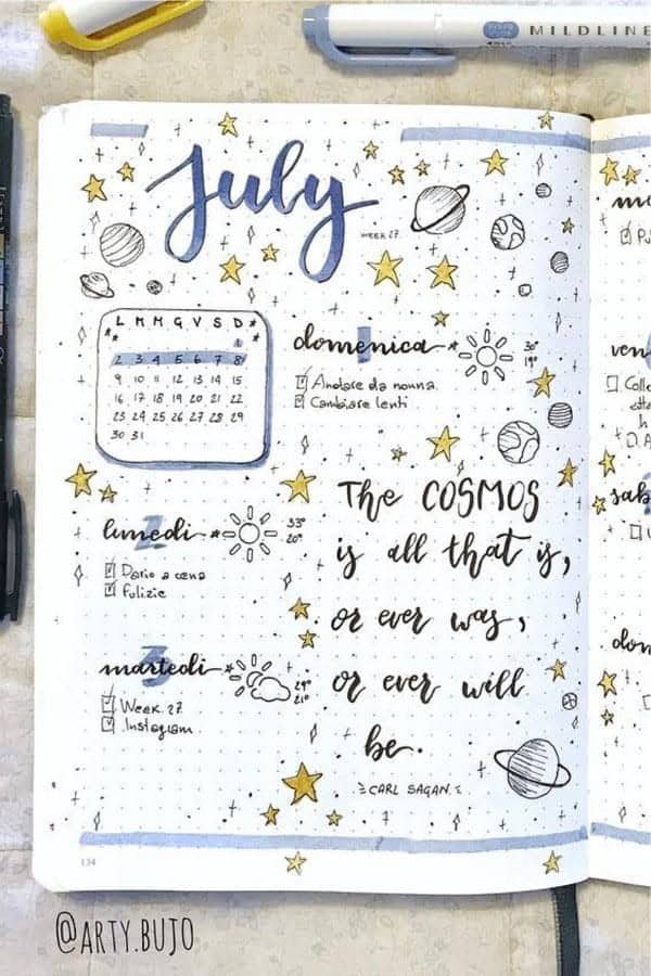 Space & Star Weekly Spread