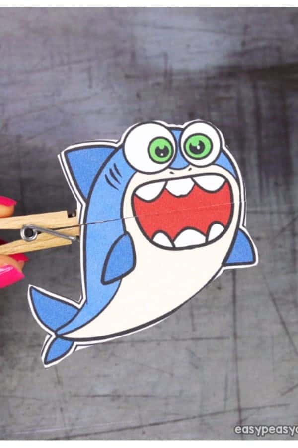 Shark Clothespin Puppets