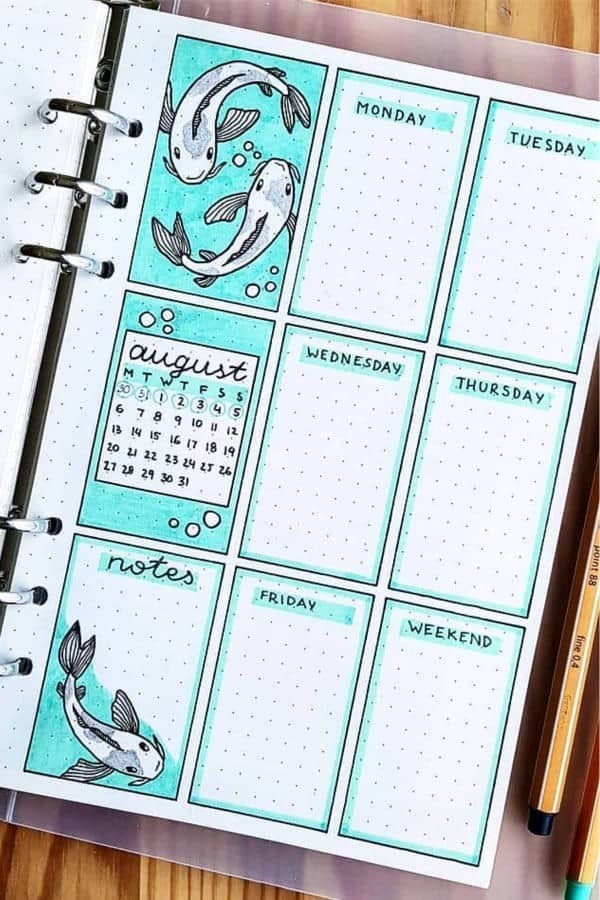 Light Blue Weekly Spread