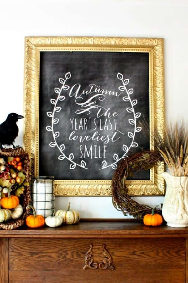 FALL HARVEST CHALKBOARD MANTEL