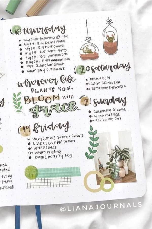 Terrarium Bujo Weekly Log