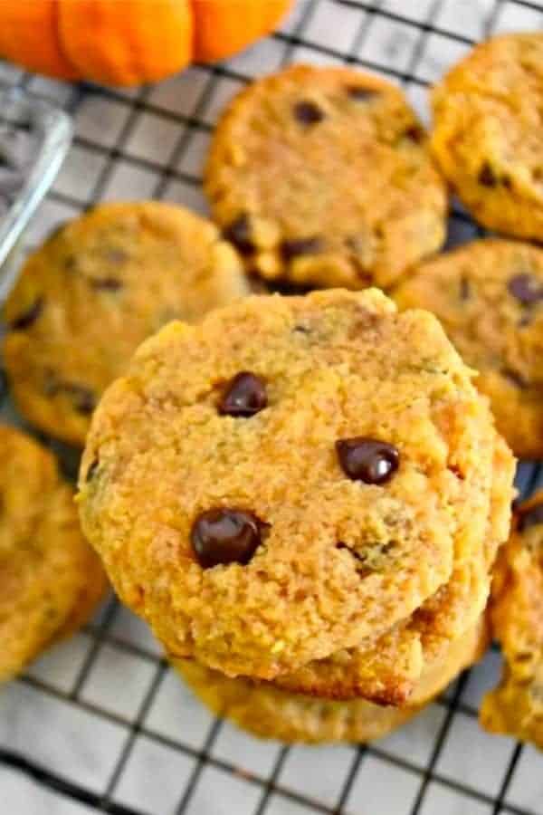 Keto Pumpkin Chocolate Chip Cookies