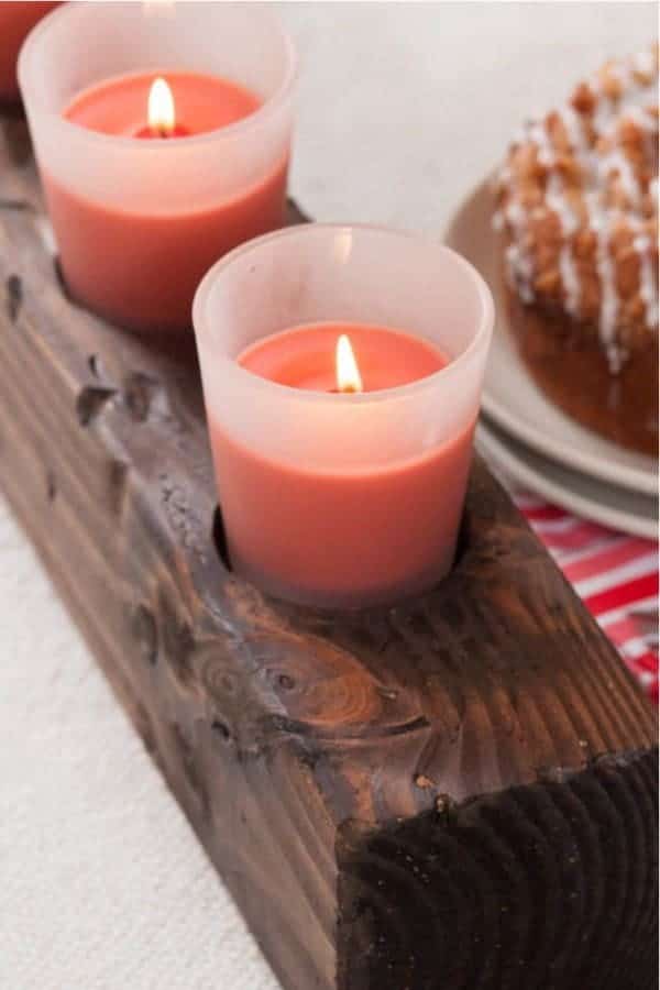 DIY Wooden Candle Centerpiece