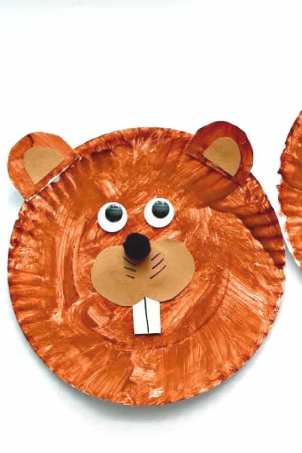 Easy Groundhog Paper Plate