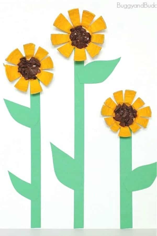 Sunflower Egg Carton Craft for Kids