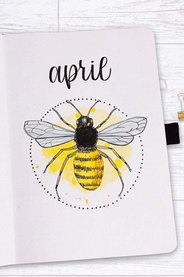 Yellow April Monthly Cover Page