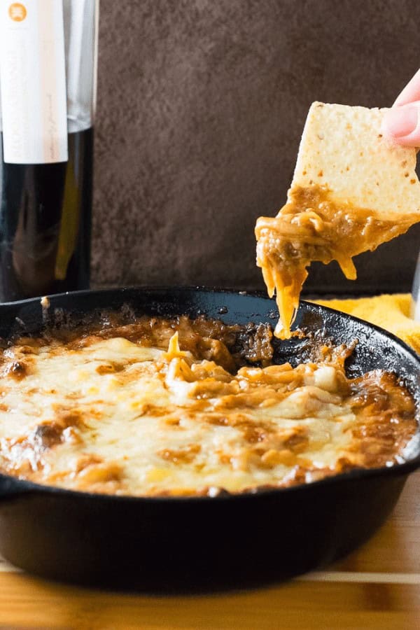 Baked Caramelized Onion Dip with Gruyere Cheese