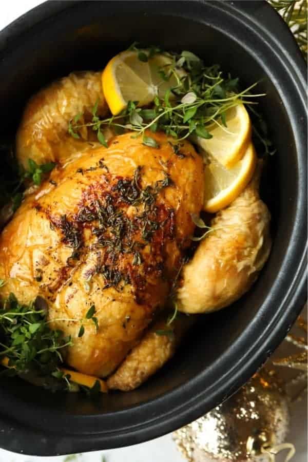 Slow Cooker Chicken with Lemon and Herb Butter