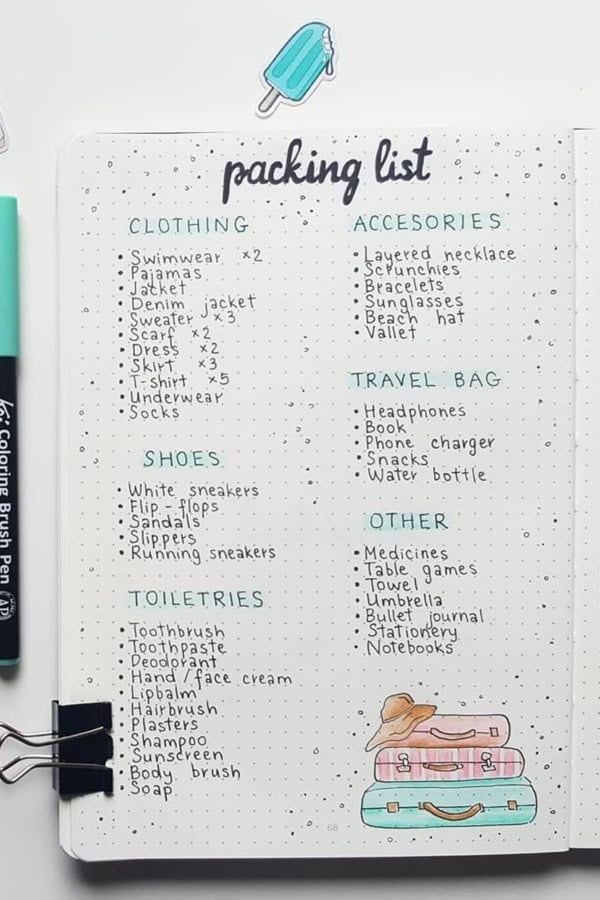 Summertime Packing List Spread