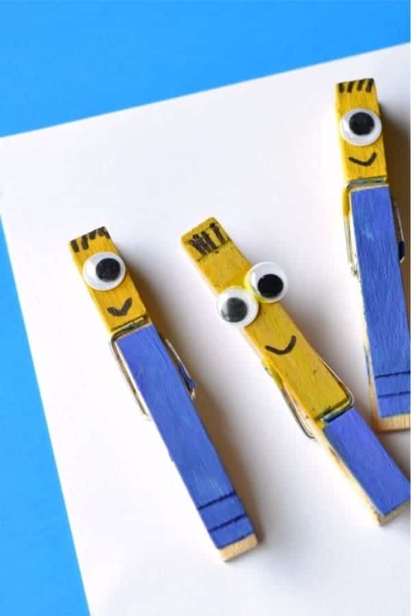 Minion Clothespin Craft for Kids